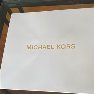 New Michael Kors Large White Box with Beige Logo